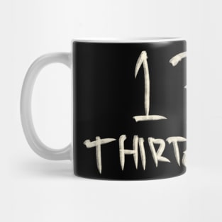 Hand Drawn Letter Number 13 Thirteen Mug